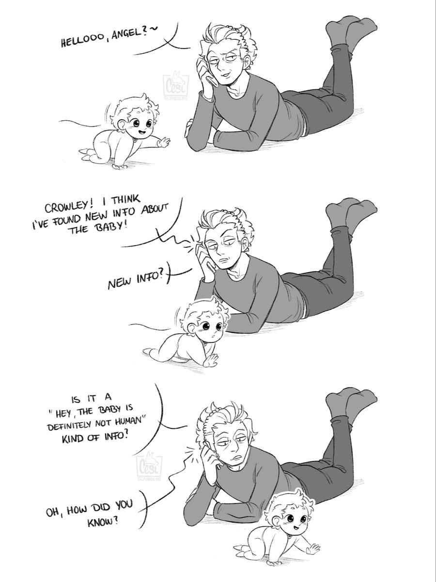 cesiscribbles's tweet photo. Azi being out to find clues while Crowley keeps an eye on the mystery baby. https://t.co/AarU6E9fi1