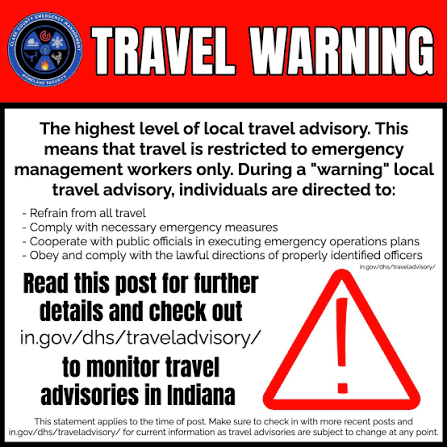 jeff_lanenews's tweet photo. Wayne County remains under the highest level of travel advisory this morning.  Currently, that advisory is set to expire at noon today. https://t.co/FSbUxloExu