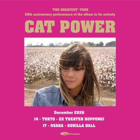 TOWER_Online's tweet photo. CAT POWER（キャット・パワー）、代表作『The Greatest』20周年記念したアルバム再現スペシャル・ツアーで来日決定。12月に東京＆大阪で開催

https://t.co/mSXFsPQsKu

#CatPower
#タワレコオンラインニュース https://t.co/L6diUEcGXH