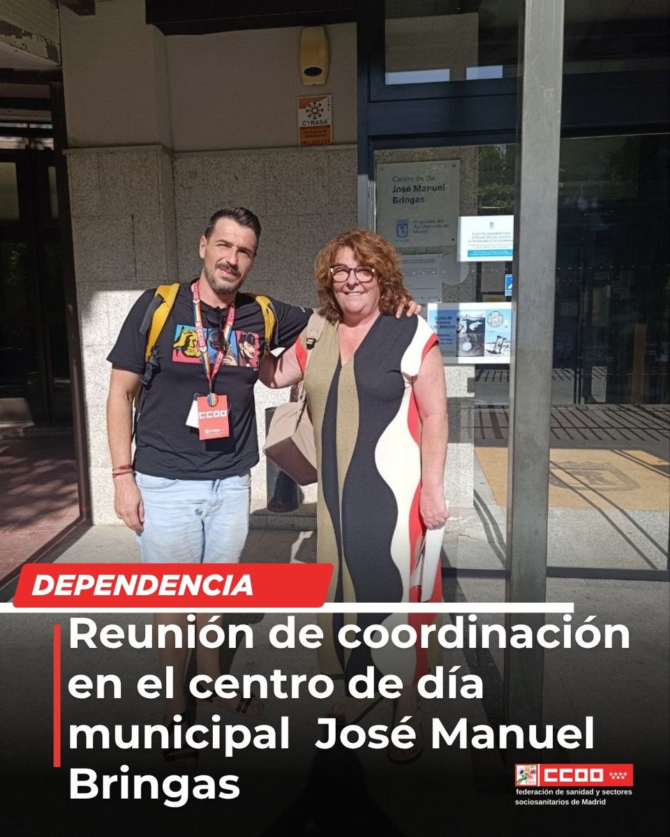 CCOOSanidadMad's tweet photo. 🤝 Reunión de coordinación con la delegada de CCOO del Centro de Día Municipal José Manuel Bringas, gestionado por ILUNION.

La dependencia necesita compromiso, recursos y condiciones laborales dignas. 🧓👵❤️

¡Gracias por el compromiso y la lucha! ✊

#Dependencia #CCOO #ServiciosSociales #Cuidados #AtenciónALaDependencia @sanitarioccoo @zupo21