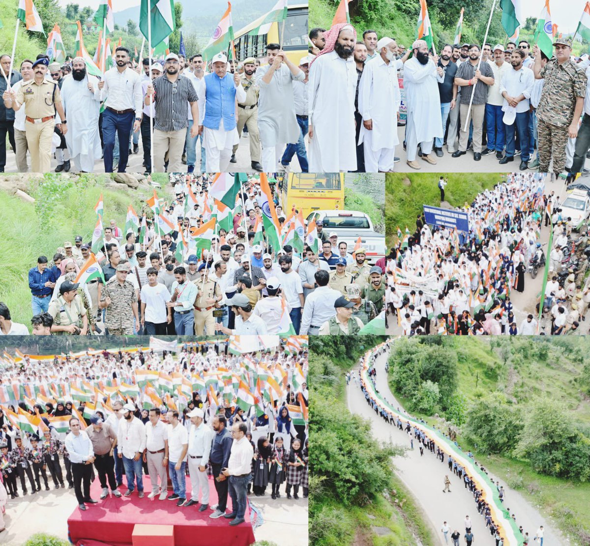 DioRajouri's tweet photo. 🇮🇳 DC Rajouri Abhishek Sharma led a vibrant #HarGharTiranga Rally from HSS Patrara to Deriralyote, Manjakote, with enthusiastic participation of students, officers, officials and civil society members, showcasing patriotism, unity and national pride.
#HarGharTiranga #Rajouri https://t.co/VkIUSNe9Cp