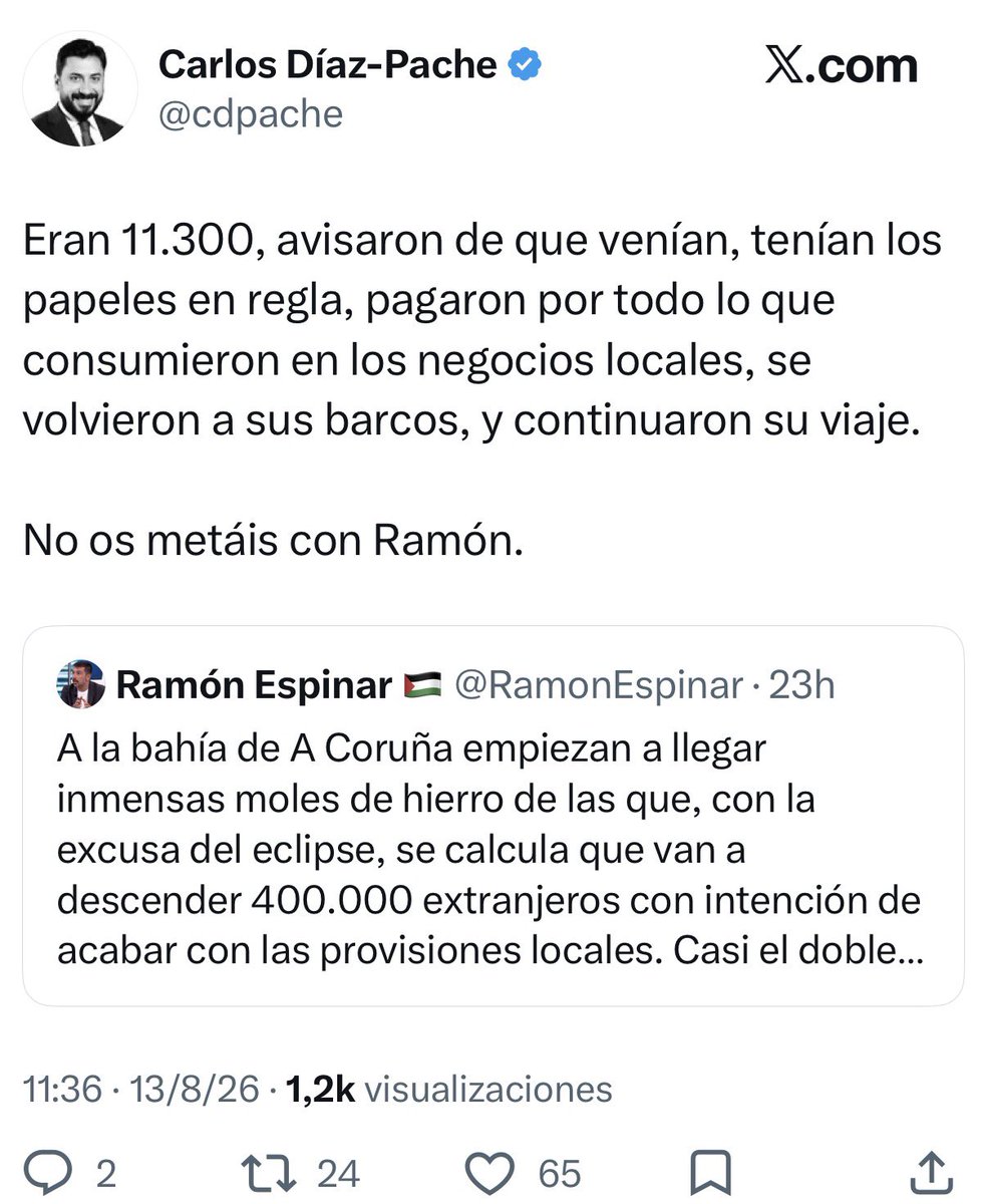 mejoreszasca's tweet photo. ZASCA!!!!!!!!!! de @cdpache a @RamonEspinar . Vía @JuandeRuano https://t.co/QphuByAcYZ