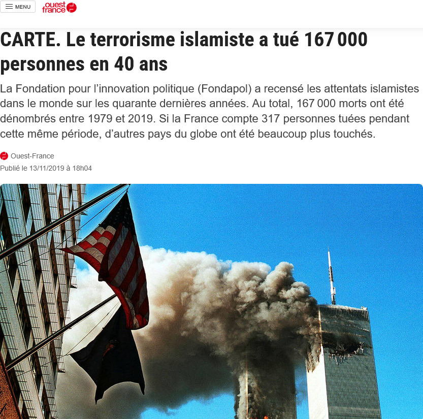 Yohann35000's tweet photo. Entre 1979 et 2019, un peu plus de 35 000 actes terroristes islamistes  ont été perpétrés aux quatre coins du globe, faisant au total 167 000  morts. https://t.co/xJPXXZbu1x