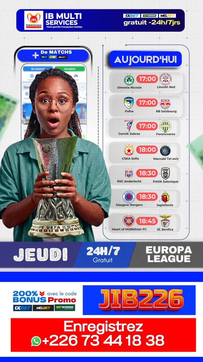 ibarzib's tweet photo. Passez une agréable journée de jeudi , créé vôtre compte avec le meilleur code promo JIB226 et obtenez des bonus incroyable ... https://t.co/OF35Di1tas