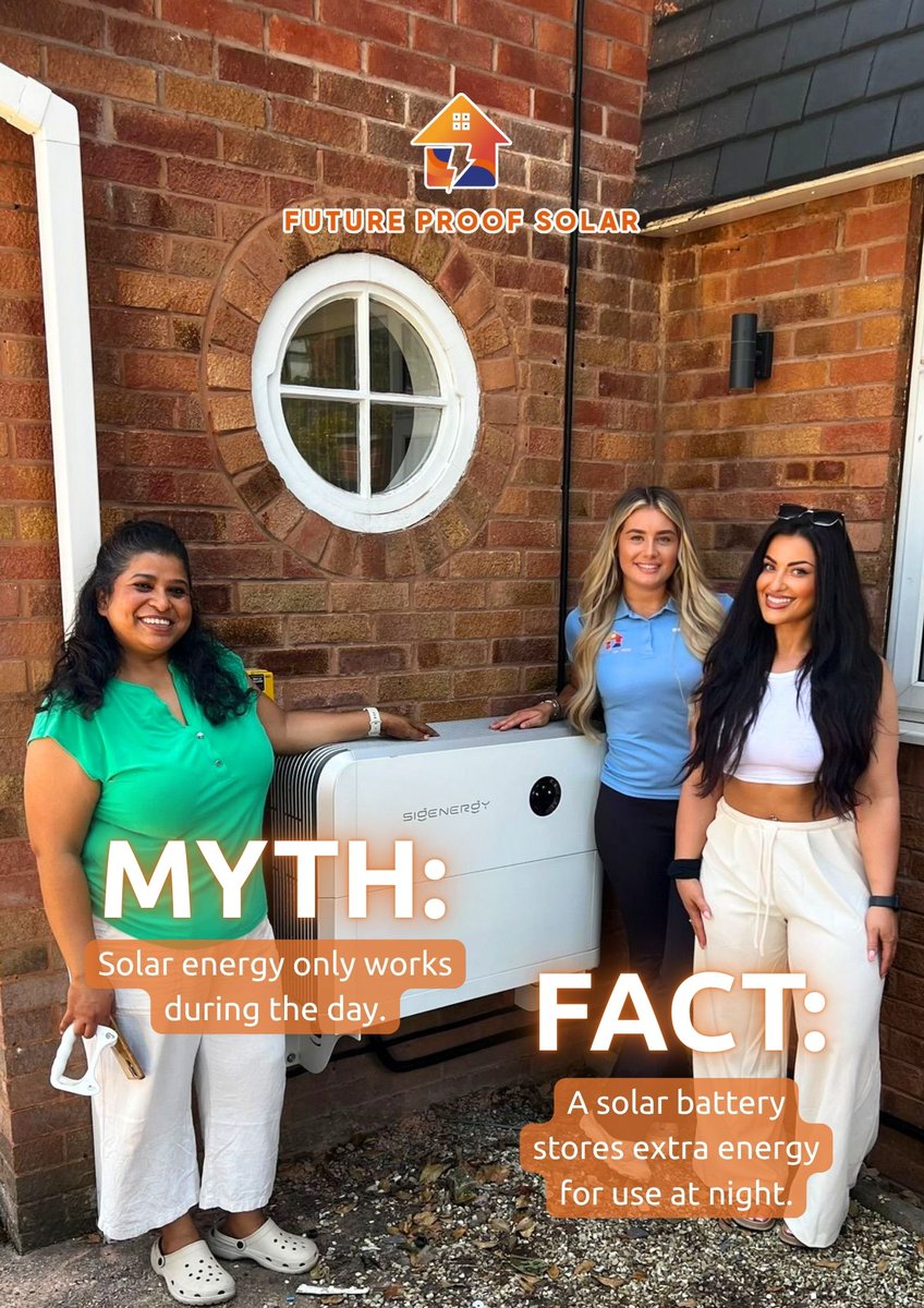 FPSolar1's tweet photo. ☀️ Solar: myth vs fact

We’re busting four of the most common solar myths, from cloudy weather, roof facing, and installation turn around times.

Swipe through to separate the myths from the facts and discover how straightforward switching to solar can really be. ➡️ https://t.co/XCxccYuvUg