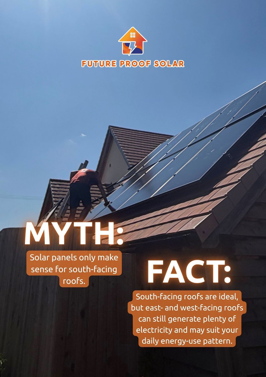 FPSolar1's tweet photo. ☀️ Solar: myth vs fact

We’re busting four of the most common solar myths, from cloudy weather, roof facing, and installation turn around times.

Swipe through to separate the myths from the facts and discover how straightforward switching to solar can really be. ➡️ https://t.co/XCxccYuvUg