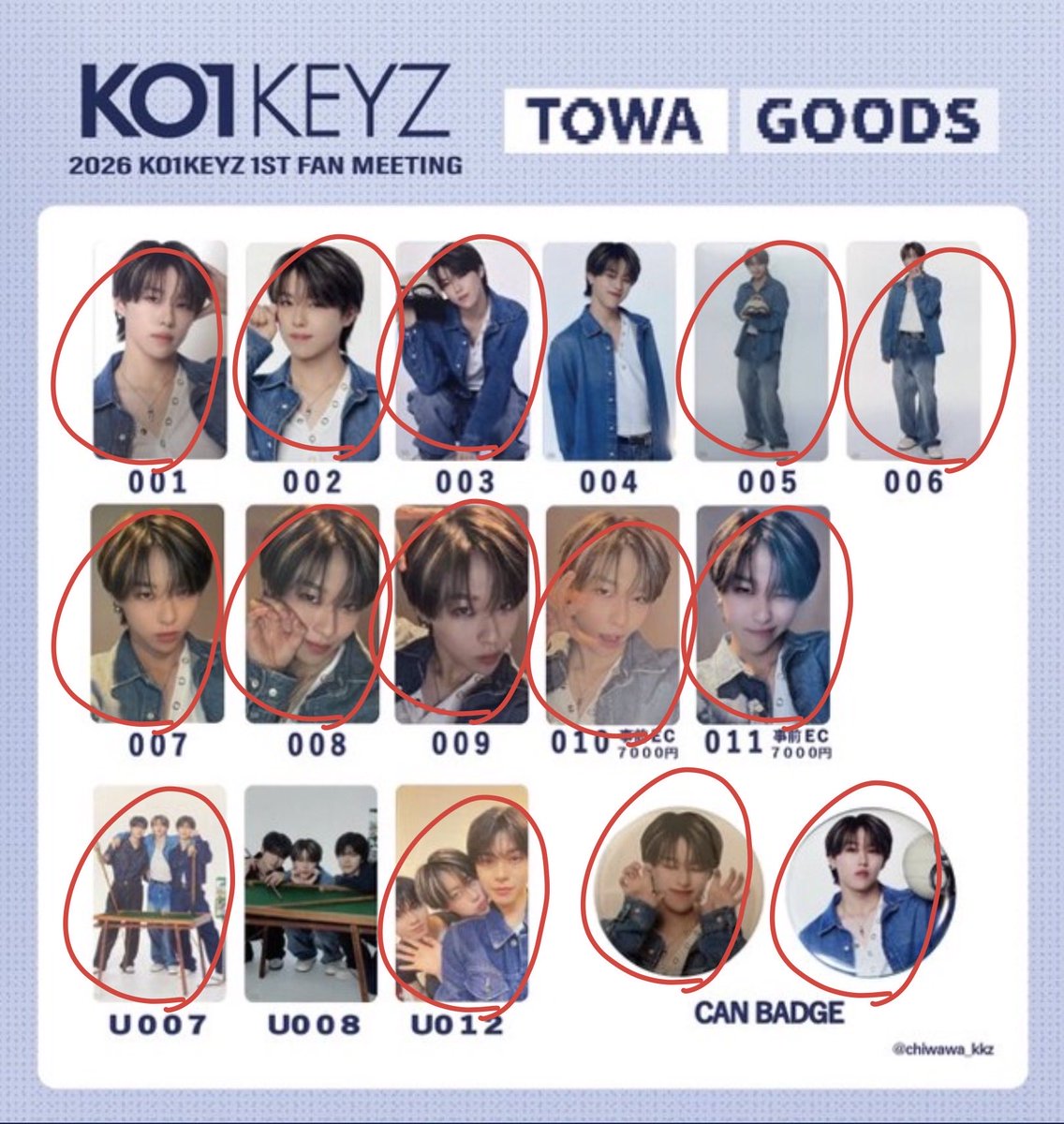 QtyQGTRYcpfHzBi's tweet photo. KO1KEYZ 1ST FAN MEETING ファンミトレカ 缶バッジ 交換

【譲】画像1、2枚目
小野、シヨン、矢田、加藤、飯塚、柳谷、安部、杉山、照井、後藤

【求】画像3枚目
濱田永遠
○優先

※7000円は同種交換のみ
※郵送のみ

お気軽にお声掛けください！
アカウント→@Touru400 

#KO1KEYZ交換 #KO1KEYZ https://t.co/FxDRulESc5