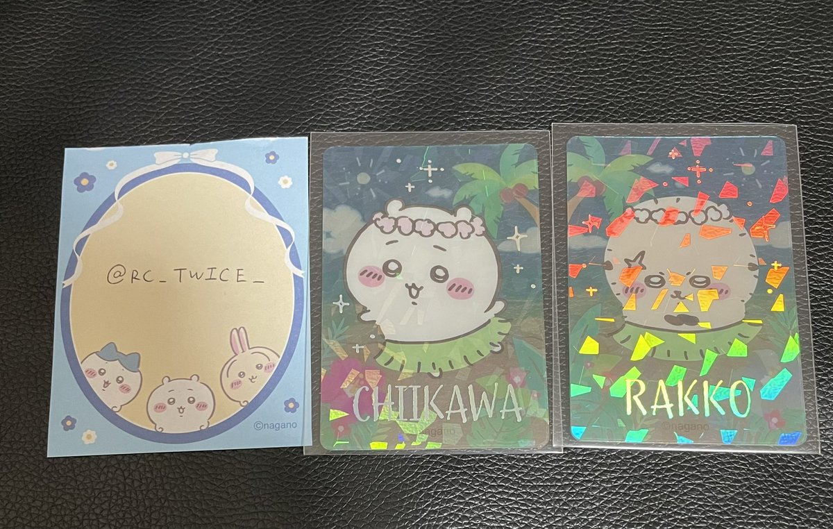 RC_TWICE_'s tweet photo. ちいかわ　海辺のキラキラクリアカード　交換

譲 : ちいかわ、ラッコ

求 : ハチワレ、うさぎ

郵送での交換希望です📮
お気軽にお声掛けください🙇‍♀️💕
#ちいかわ交換 https://t.co/QsCpGmVwre