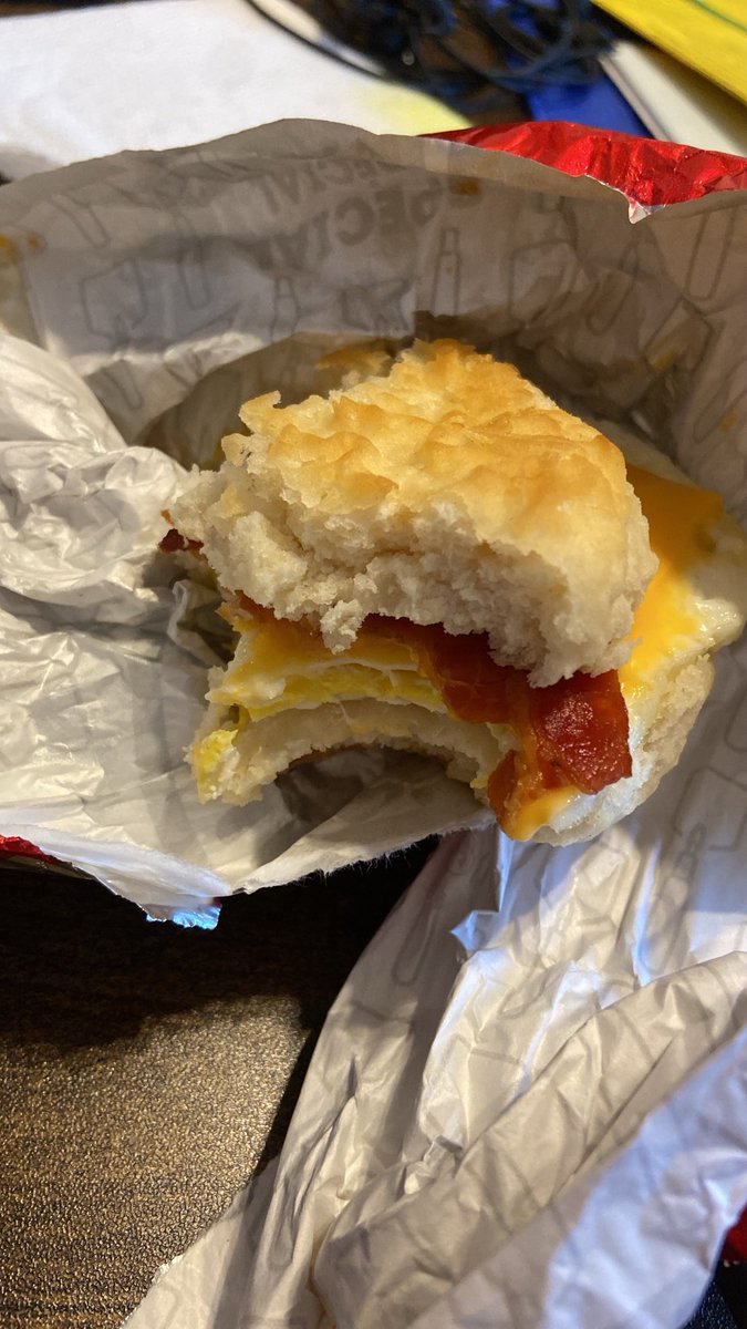 willcundill's tweet photo. @Wendys very sour scone sandwich. It’s the dough. https://t.co/4FxUIxJJ23