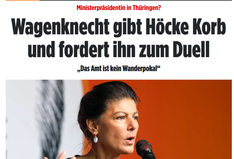 sma_nordlicht's tweet photo. Sahra Wagenknecht gibt Björn Höcke einen Korb. Wer hätte etwas anderes erwartet. 
Kommt wieder mit dem Duell um die Ecke. Weidel hatte dem schon abgesagt. Weil:
Das einzige was sie will ist mediale Aufmerksamkeit und ein weiter so mit den Altparteien.
ERGO: Vergesst BSW! https://t.co/DTePlfe3uj