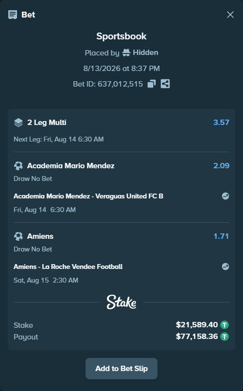 stakehighroller's tweet photo. $21,611 stacked across 2 legs. Loaded.

#Soccer https://t.co/5KmH4opvQM