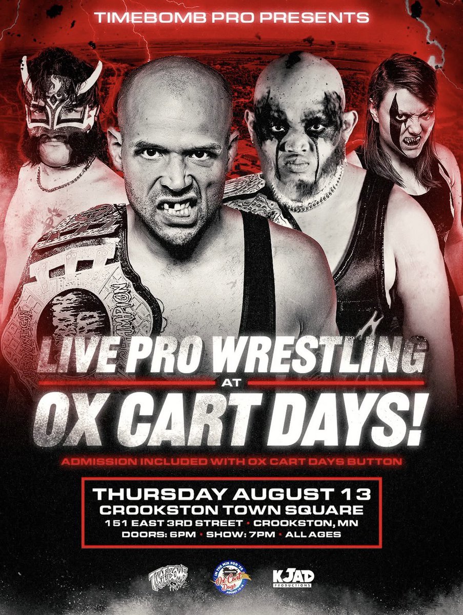 KnoxCaulfield's tweet photo. THIS WEEKEND:

Today! - @TimebombPro 
Crookston, MN.

Saturday! - @MAGNUMWRESTLING 
Omaha, NE. https://t.co/HAS2t4EGit