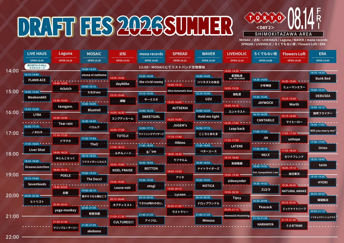 seikankidou's tweet photo. 【明日のライブ】
2026.08.14(金)@下北沢複数会場

『DRAFT FES 2026 SUMMER in TOKYO」

星間軌道はLIVE HOLICにて14:05〜

撮影可、拡散自由

🎫: https://t.co/goXj8fwD3B https://t.co/1eW6fwtg1R