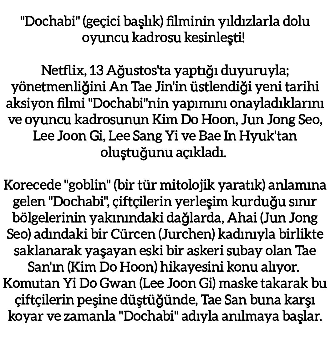 Bestleejoongi17's tweet photo. "Dochabi" (geçici başlık) filminin yıldızlarla dolu oyuncu kadrosu kesinleşti!
#leejoongi #이준기 #Dochabi #netflixmovie #comingsoon https://t.co/EV6v6S4vYg