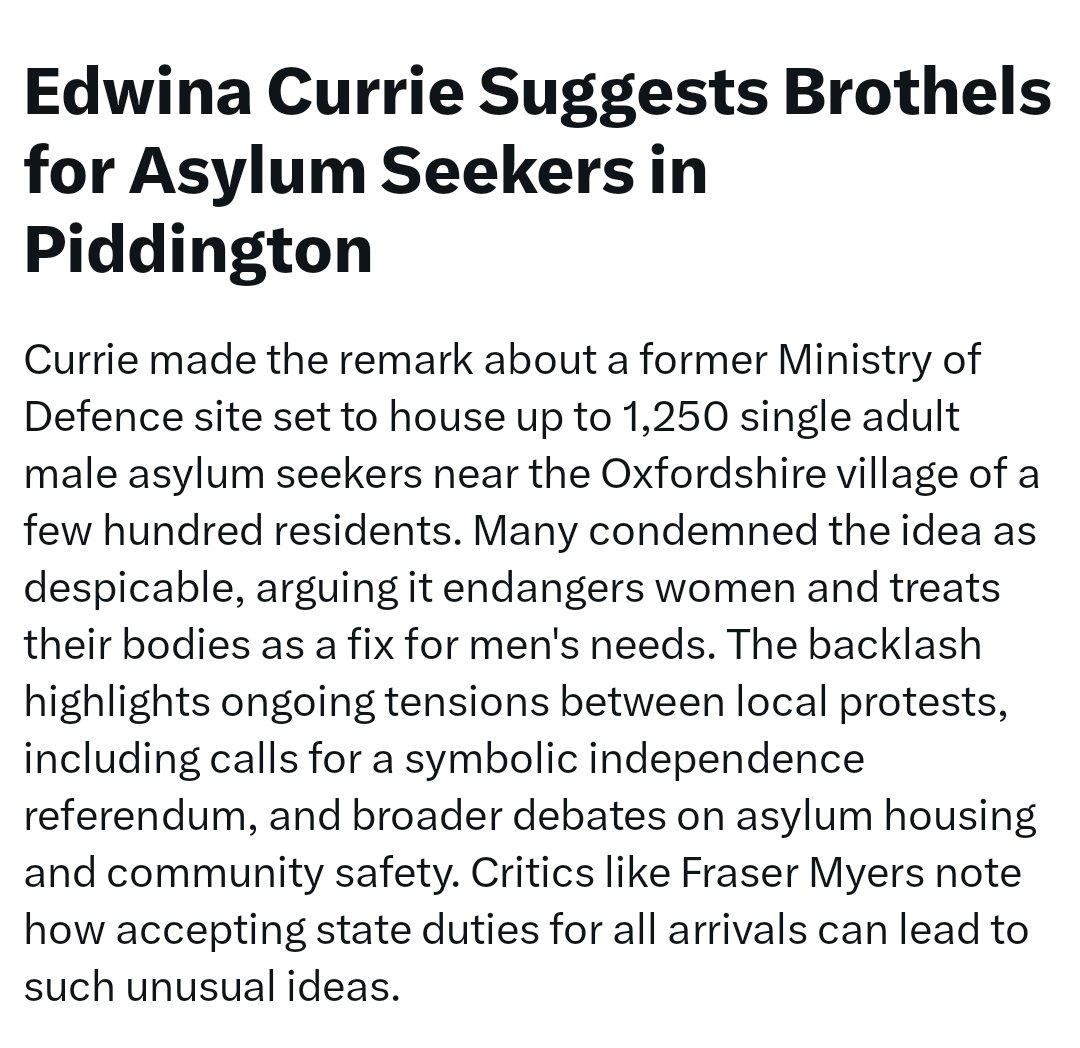 KingBobIIV's tweet photo. This is typical of the pervert elite class of MPs we have. They recognise that without being given sex, these men will rape - yet they do absolutely nothing about it. 

Their solution is to feed these men vulnerable young women who've probably suffered a life of abuse and trauma to have taken them down the path of prostitution, and then allow them to be violently sexually abused and the tax payer pay for it. 

They're so removed from reality, it's astonishing.