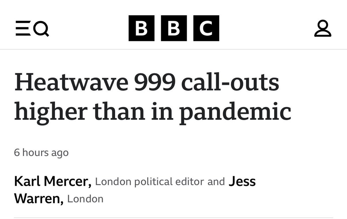 HowSenChong's tweet photo. London’s emergency calls were higher during the June heatwave than they were during the pandemic. https://t.co/wz9OZjQagC