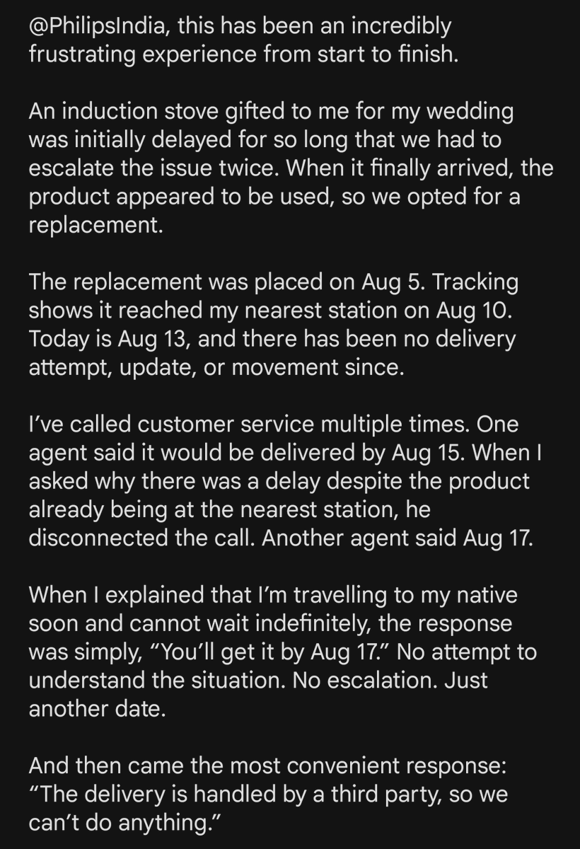 im_nc_'s tweet photo. @Philips @philipsindia you guys are really unprofessional and your service is pathetic.
#philips #philipsindia

Mr Bharath Sesha is this how you manage your business? https://t.co/XAj5qMBbGR