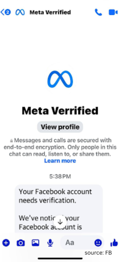 scamadviser's tweet photo. Scammers really do come up with everything. Now they want to get your Facebook “Verrified.” 👀
Spoiler: If they’re asking you to “verify” your account through a random link, verify nothing. 🚩 #Phishing #FacebookScams #ScamAdviser #ScamAlert https://t.co/jf3byU6tyq