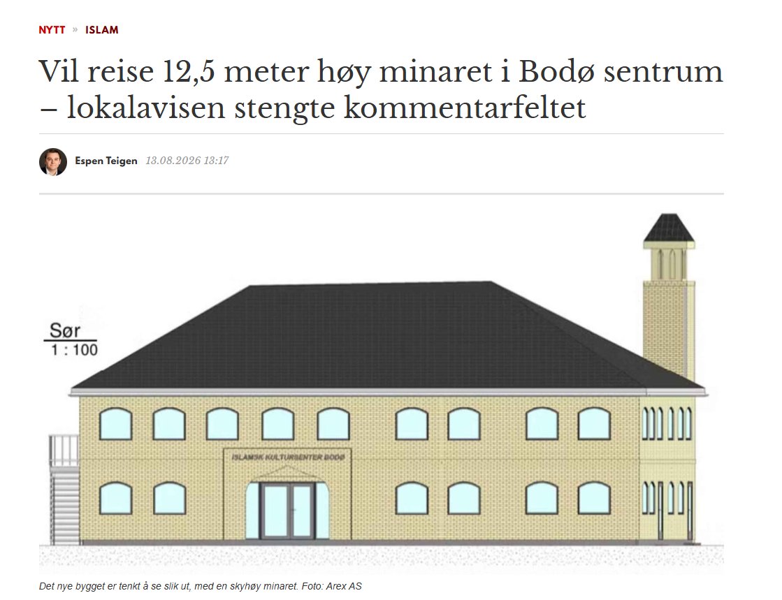espenteigen's tweet photo. Å bygge minaret uten bønnerop er som å bygge et klokketårn uten klokker. Selvsagt vil det komme krav om bønnerop. I Norge skal vi ikke ha muslimske bønnerop. Forby minareter, akkurat som de har gjort i Sveits. Det har ingenting i Norge å gjøre. https://t.co/QLmEM5hZW2