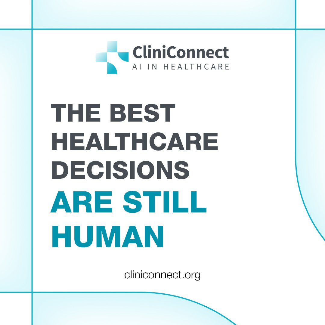 CliniConnectAI's tweet photo. AI isn't here to replace clinicians.

It's here to help them make faster, more informed decisions by turning complex data into meaningful insights.

The future of healthcare is human expertise, supported by intelligent technology.

#CliniConnectAI #HealthcareInnovation #AI https://t.co/ln7SrX8O8L