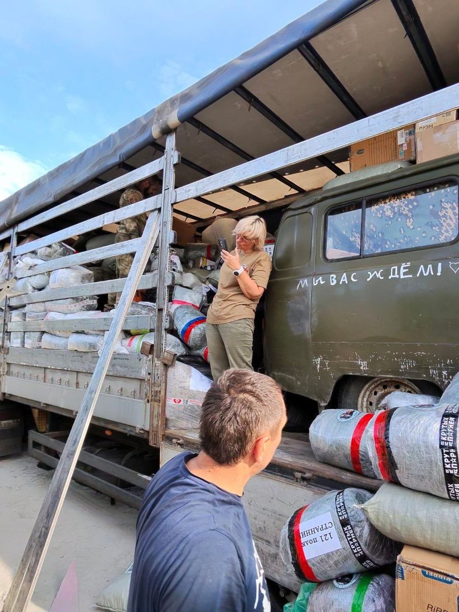 saintjavelin's tweet photo. “Why is Ukraine striking trucks in russia?”

Here’s your answer:

“Civilian” trucks packed with supplies and vehicles for the russian army. https://t.co/EpWNKqZLLD