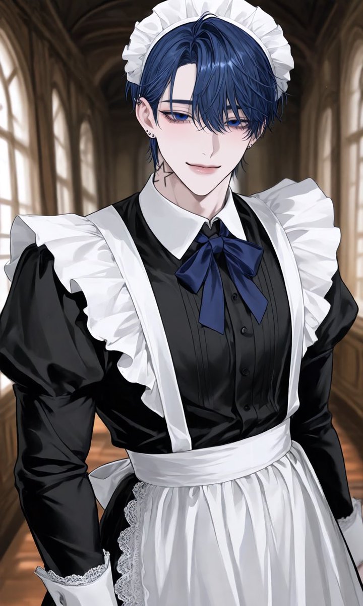 kemari_de's tweet photo. 🎀衣装プロンプト配布🎀

メンズメイドさんの衣装です🍭
(女の子も着れます〇)

ロングスカートにかわいいヘッドドレス、リボンをお好きなカラーに指定できます🩵🩶🩷
ALTにあります♩

どなたでも使用🙆‍♀️
引用🆙必須♩
(見たいのでお願いします！)

リプに続きます（՞>⩊<՞） https://t.co/geB0Erd3ue