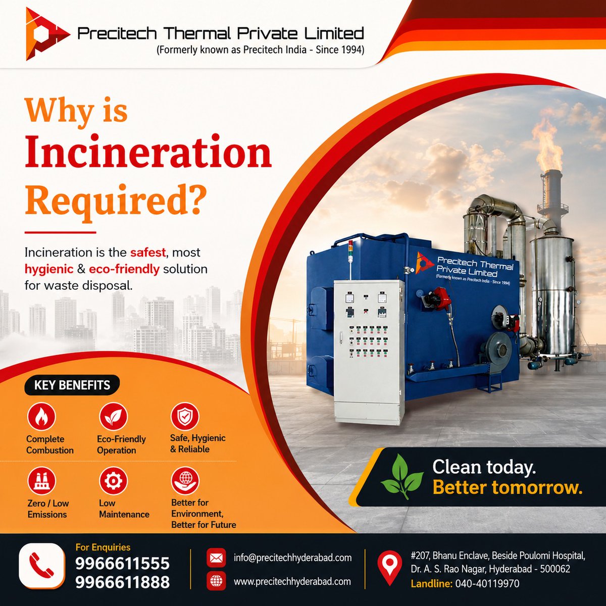 precitech_ltd's tweet photo. We are the manufacturers of
#steam boiler
#Incinerator
#Hot air generator
#Hot water Generator
#Thermic Fluid Heater
#Cremation Furnace
#Fuel free incinerator
#Sanitary Napkin Incinerator
And also supply Thermic fluid oil
https://t.co/fmgRBiugLk
9985235222/9966611555 https://t.co/XfF3nld1fL
