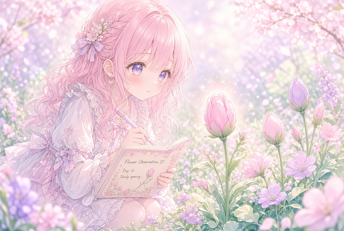 oeszc's tweet photo. つぼみは花になる小さな時間 🌱

固いつぼみを見つけよう 👀
昨日よりふくらんだかな 🔎

少しずつ開く花びら 🌸
ぱっと咲く日を待とう ✨

毎日の変化を記録しよう 📝
花の時間を見つけよう ⏳

#花 #つぼみ #aiイラスト https://t.co/OCd56HPshp