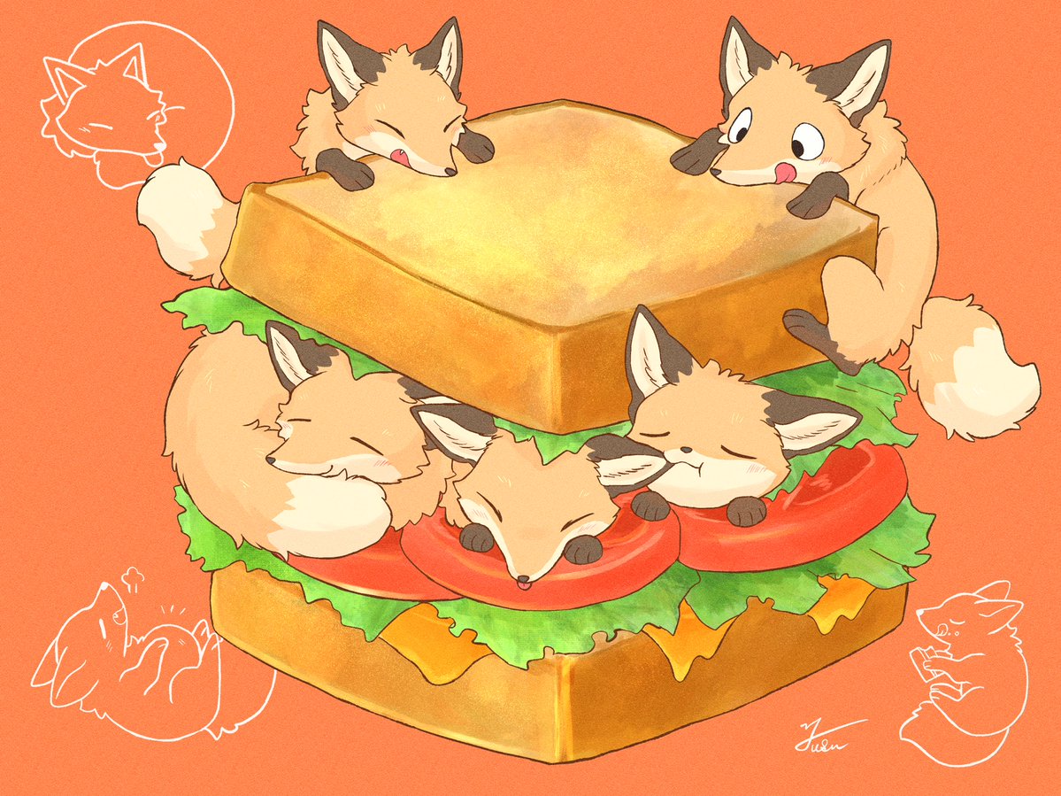 hashi00801's tweet photo. 幸せキツネサンドイッチ https://t.co/fnRyw2KFx6