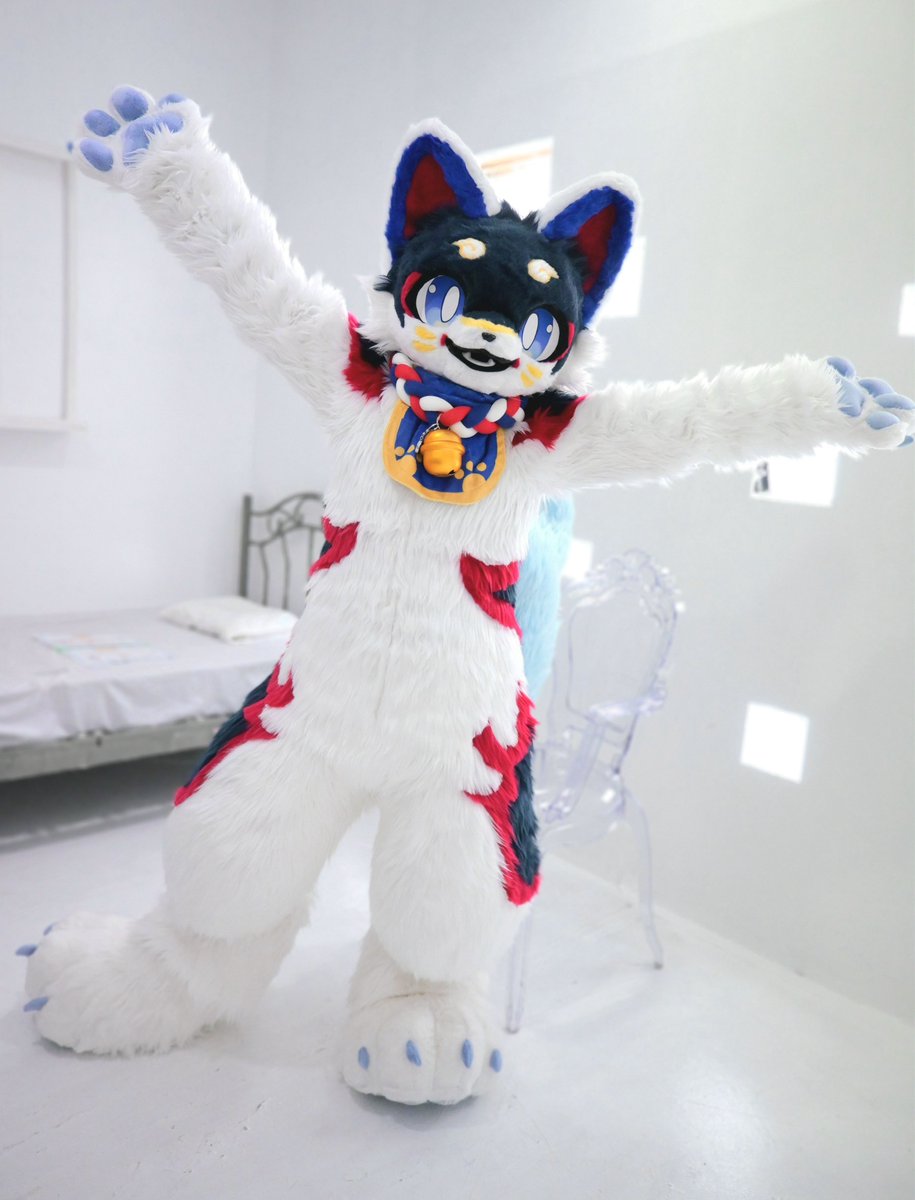 __i_n_u__2's tweet photo. ヌイ君の着ぐるみ完成しました！
犬張子のおばけの男の子です👻

ケモフェスでイベント初参加初デビューで緊張しているかも🔰
見かけたら是非遊んでください！！

#ケモフェス2026
#KemoFest2026 https://t.co/yfMOuzqmqE
