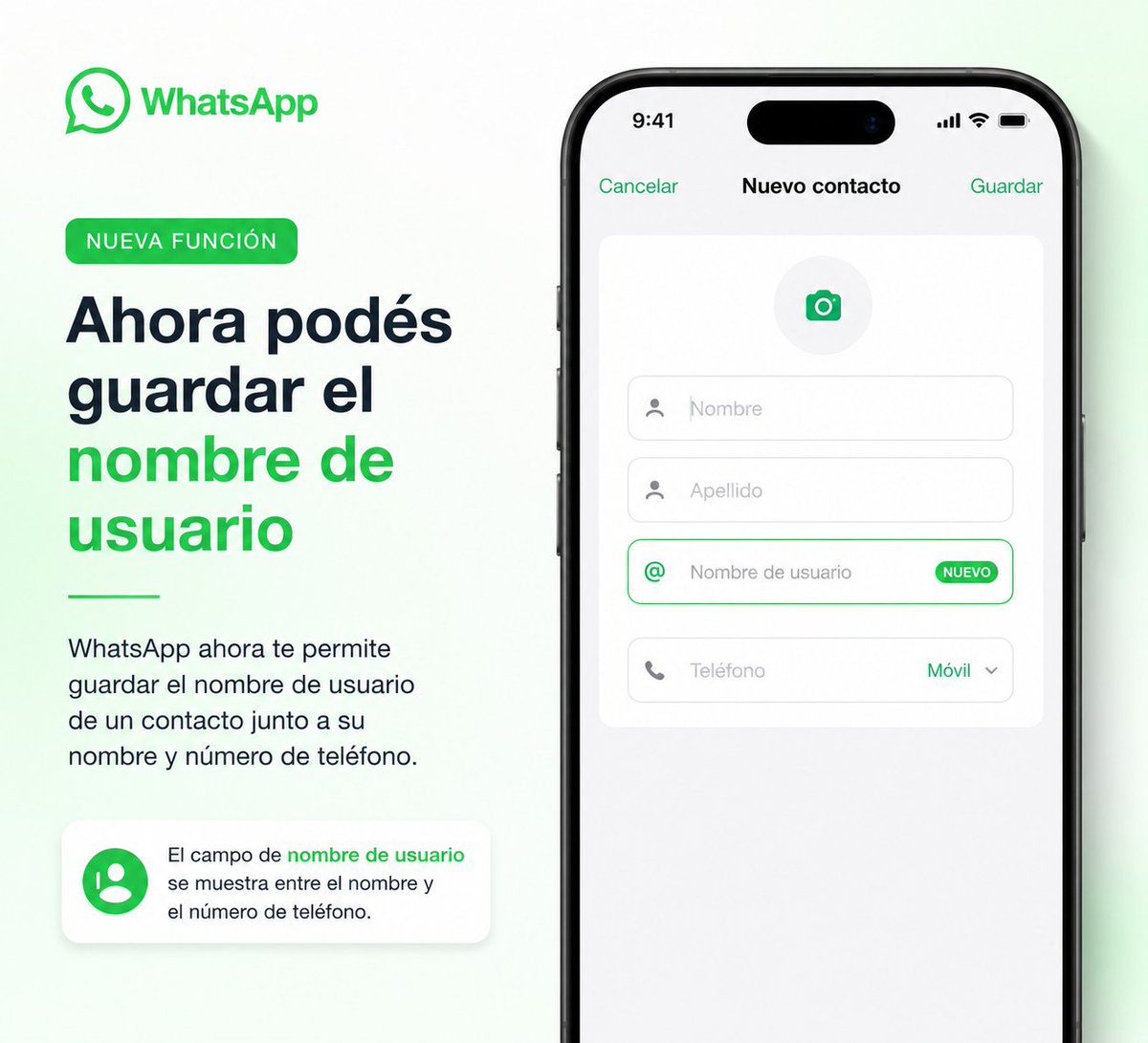 Appledataos's tweet photo. 📱 WhatsApp suma una nueva opción al guardar contactos https://t.co/pE2tnitXQS