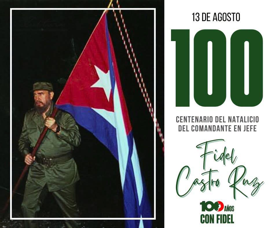 Ivanmegafa's tweet photo. Este 13 de Agosto conmemoramos el centenario del natalicio del Comandante en Jefe Fidel Castro Ruz, desde la Dirección Provincial de #Cineguantanamo nuestro homenaje y recordación a su impronta. https://t.co/3Lv0Bc6ZRS
