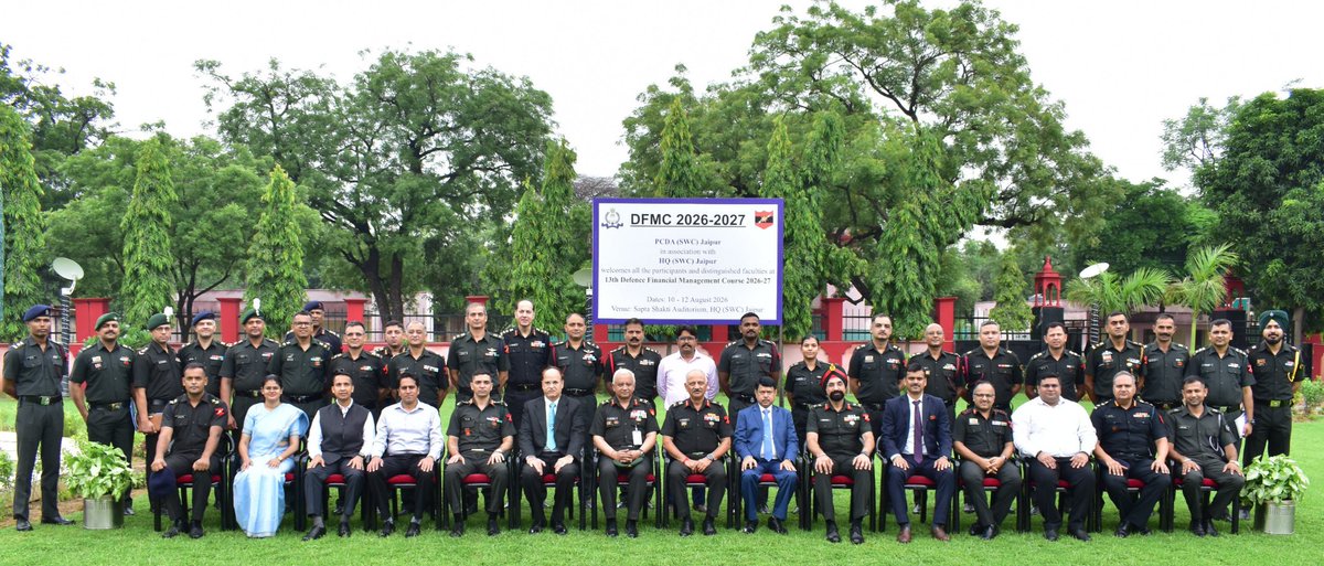 SWComd_IA's tweet photo. *Every Rupee is a Bullet. Every Budget, a Battle Plan*

DEFENCE FINANCIAL MANAGEMENT COURSE (DFMC)

Precision isn’t just forged on the frontlines—it is calculated in the planning room.
At the 13th DFMC, Lt Gen PS Shekhawat, COS #SaptaShaktiCommand 175 officers from across the South Western Command brainstormed nuances with IDAS experts and domain specialists to master the mechanics of optimum financial planning and management.

 *The Doctrine*: Aligning operational lethality with absolute transparency in capability development procurements.

 *The Tools*: Decoding DPM 2025, DFPDS 2026, and advanced GeM functionalities.

 *The Synergy*: Bridging strategy and stewardship for maximum impact.

#IndianArmy #SaptaShaktiCommand #OperationalReadiness #DefenceFinance

 @PRODefRjsthn
 @FinMinIndia
@HQ_IDS_India
@SpokespersonMoD 
@adgpi