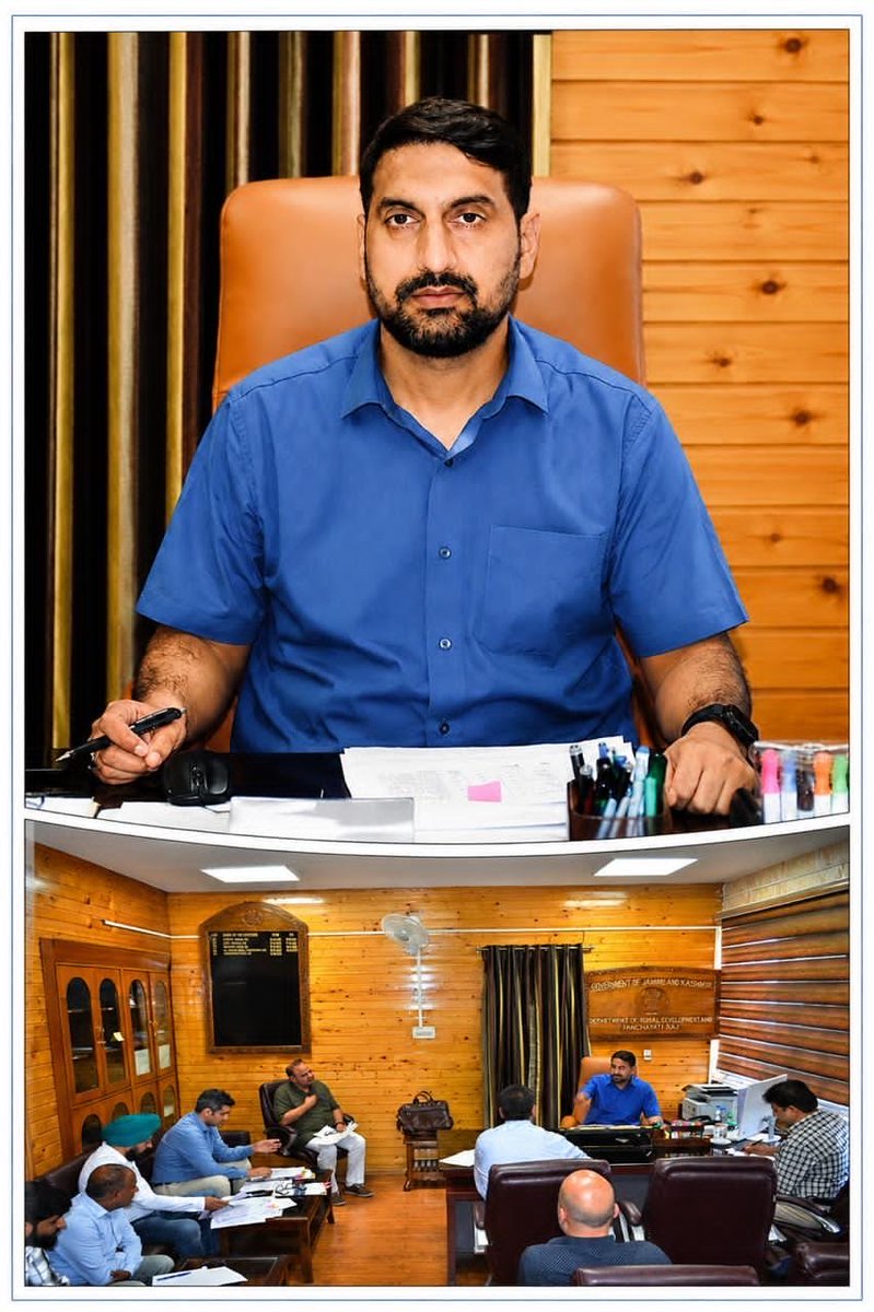 jkrddpr's tweet photo. Secretary #RDDPR Mohammad Aijaz Asad chaired a meeting to finalize a transparent, merit-based career progression framework for Panchayat Accounts Assistants, including new promotional avenues through restructuring.

#RDDPR #PAAs #CareerProgression #JammuKashmir #GoodGovernance https://t.co/he2fB3Io1G