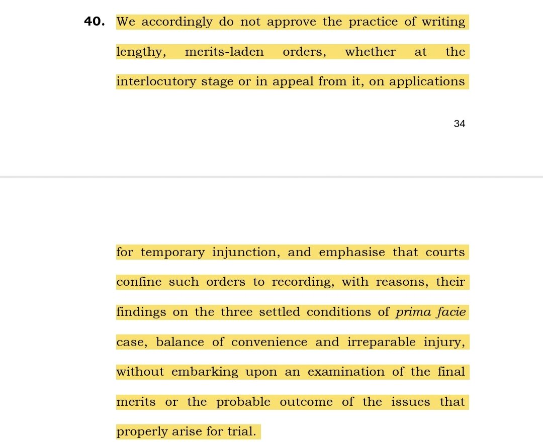 Lawcurb's tweet photo. Injunction Orders Must Be Confined to Trinity Test – Not Final Merits or Mini-Trial
SC: Courts must confine injunction orders to prima facie case, balance of convenience, irreparable injury—not final merits.
#SupremeCourt #InjunctionLaw https://t.co/T1oqYv1Lpf