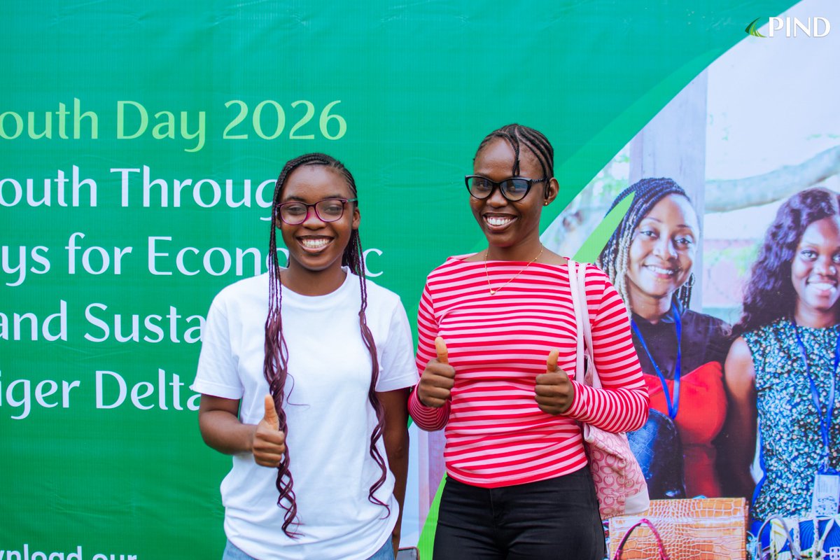PINDFoundation's tweet photo. 🚀 𝐅𝐫𝐨𝐦 𝐋𝐞𝐚𝐫𝐧𝐢𝐧𝐠 𝐭𝐨 𝐄𝐚𝐫𝐧𝐢𝐧𝐠—𝐢𝐧 𝐀𝐜𝐭𝐢𝐨𝐧!  

This #InternationalYouthDay2026, PIND brought young people together in Yenagoa to connect with employers, mentors, industry professionals & real career opportunities.

💼 Jobs & career pathways
🤝 Mentorship & networks
🎤 Youth success stories
🌱 Emerging sectors
📲 Opportunities through @_NDLink 

The event may be over, but the journey continues.

Empowering Youth. Building Tomorrow. 💚

#PINDFoundation 
#FromLearningToEarning 
#YouthEmployment 
#NigerDelta