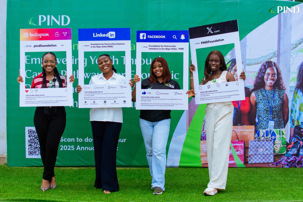 PINDFoundation's tweet photo. 🚀 𝐅𝐫𝐨𝐦 𝐋𝐞𝐚𝐫𝐧𝐢𝐧𝐠 𝐭𝐨 𝐄𝐚𝐫𝐧𝐢𝐧𝐠—𝐢𝐧 𝐀𝐜𝐭𝐢𝐨𝐧!  

This #InternationalYouthDay2026, PIND brought young people together in Yenagoa to connect with employers, mentors, industry professionals & real career opportunities.

💼 Jobs & career pathways
🤝 Mentorship & networks
🎤 Youth success stories
🌱 Emerging sectors
📲 Opportunities through @_NDLink 

The event may be over, but the journey continues.

Empowering Youth. Building Tomorrow. 💚

#PINDFoundation 
#FromLearningToEarning 
#YouthEmployment 
#NigerDelta