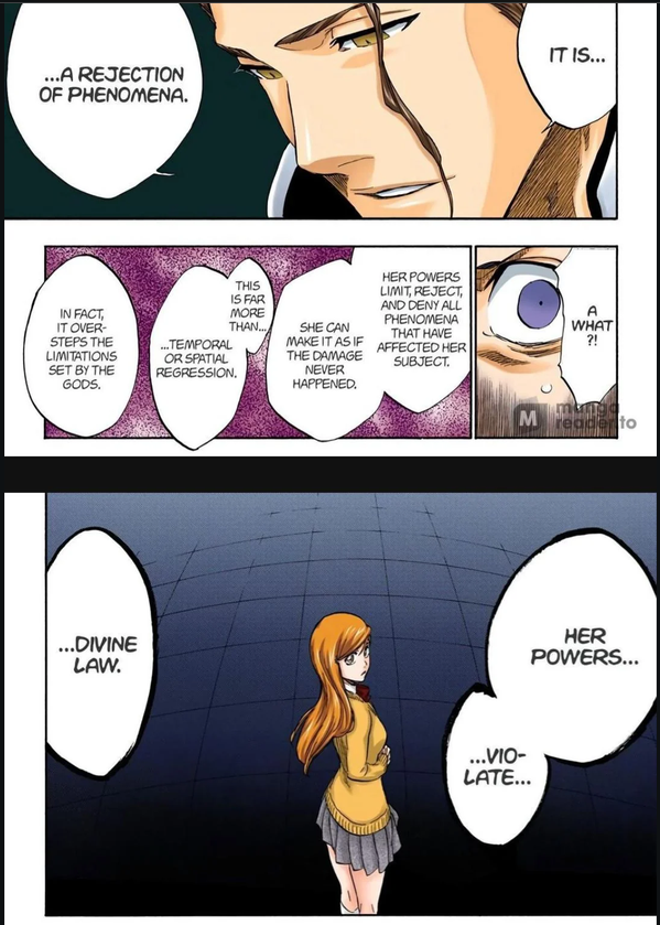 VraeliaValkyria's tweet photo. Meanwhile, Aizen explains that Orihime has godly power. People just can't handle Orihme being such a broken character. lol
#Bleach #Orihime #Aizen #Rejection #Godliness https://t.co/nrgwYMkJPl