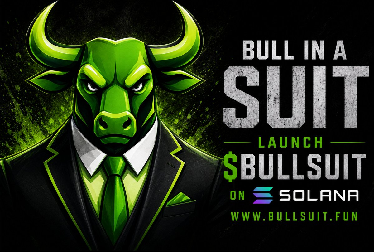 BullInaSuit's tweet photo. $BULLSUIT is launching on Solana.

The only way is green

Follow 
 
Visit https://t.co/5Nn6hu1n40 to claim 100,000 $BULLSUIT in airdrops.

Retweet this post and drop your SOL address below. https://t.co/GEoe5LiB57