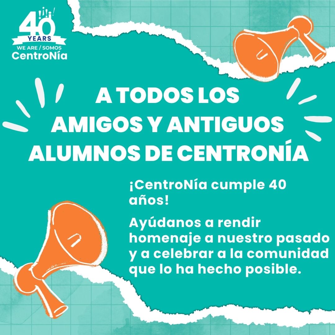 CentroNia's tweet photo. CentroNía community 📢

CentroNía is celebrating 40 years, and we want you to be part of the celebration! 💙 Help us honor our past and celebrate the incredible community that made these 40 years possible.

🔗https://t.co/Kdjq7i0L1q

#CentroNía40 #40YearsOfImpact #CentroNíaAlumni https://t.co/cq6a3lTgKf