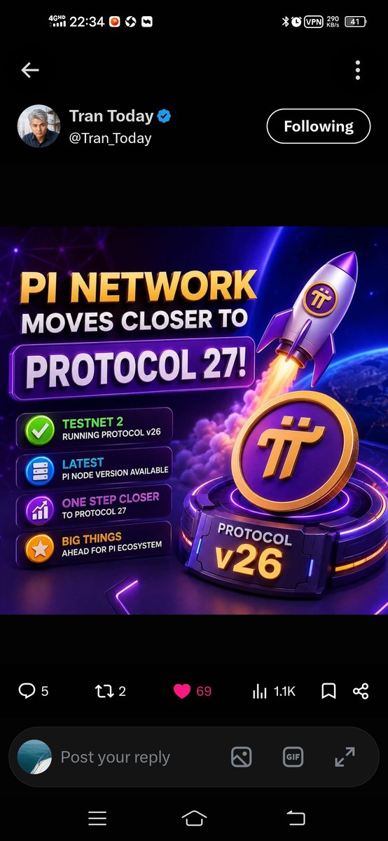rcdf666's tweet photo. @Tran_Today 🔥v26协议现已在Testnet 2上线！Mainnet可能很快就要发布了？🌎

👀Pi Pioneers，你们怎么看？Pi Network是否正在准备另一个大型区块链升级？🔥 V27 https://t.co/CHNAcyRyyA