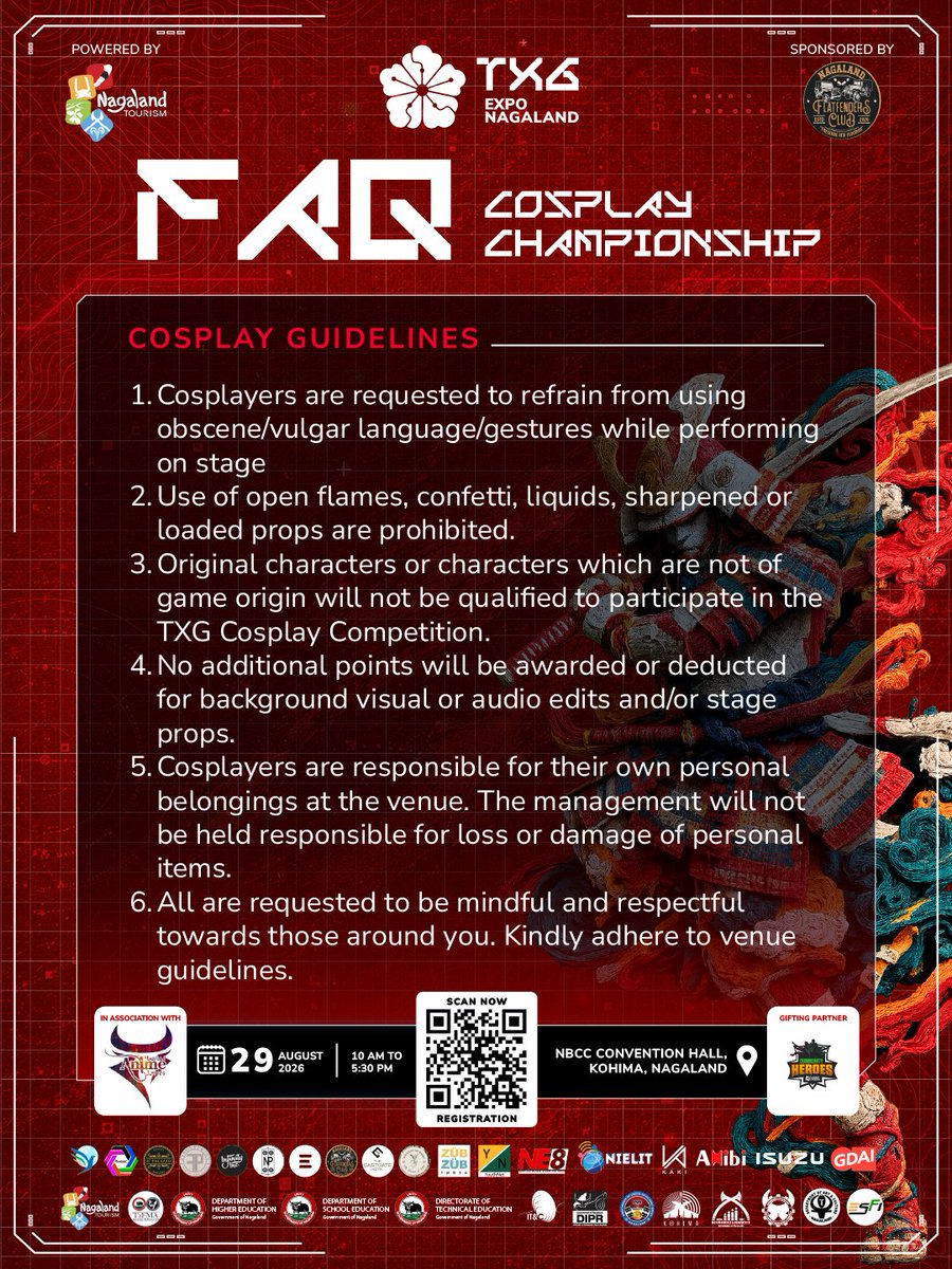 TXGExpo's tweet photo. The stage is yours — but the judges are watching. 👀🎭

Bring the character, craftsmanship and performance to impress the panel at the TXG Cosplay Championship 2026.

📅 29 Aug | Kohima
🏆 ₹1,00,000

#TXG2026 #CosplayIndia https://t.co/a1hKM4DGo4