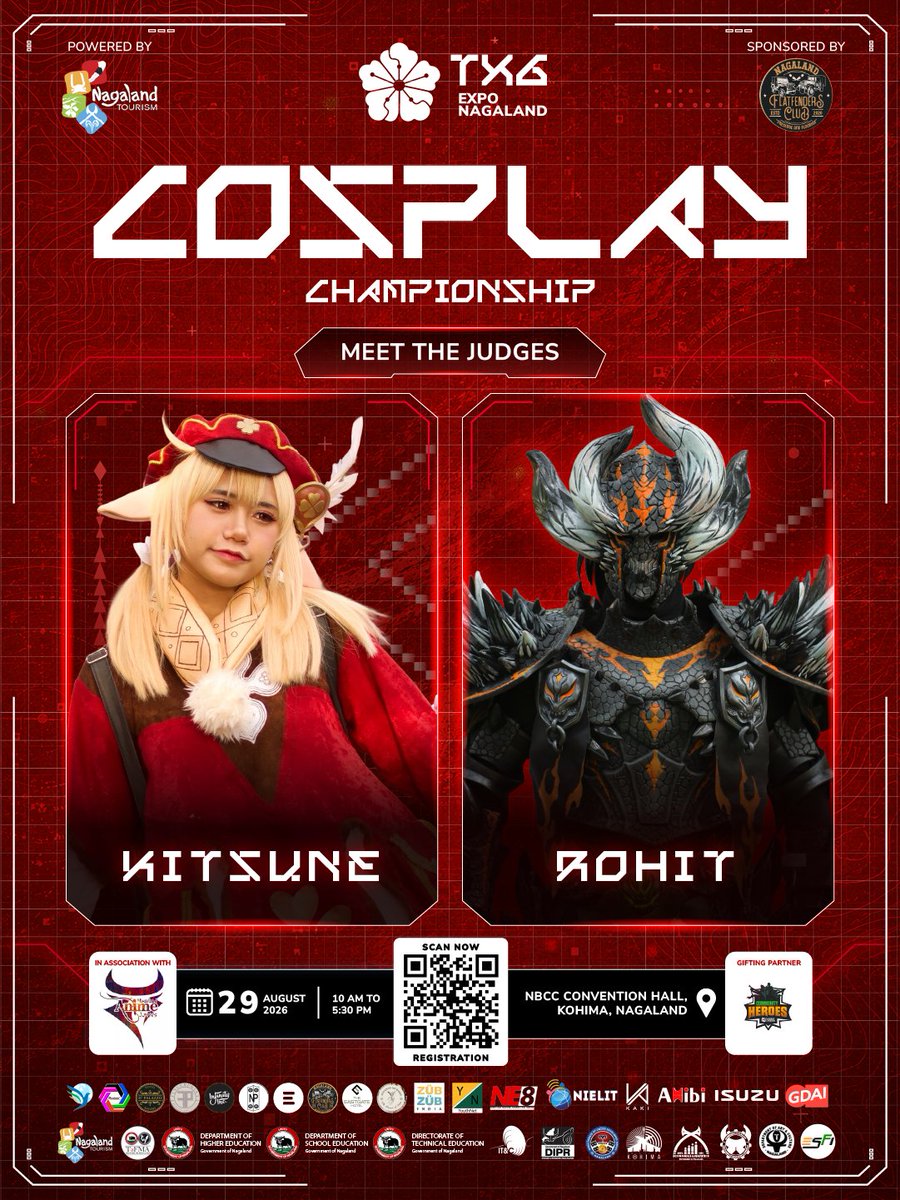 TXGExpo's tweet photo. The stage is yours — but the judges are watching. 👀🎭

Bring the character, craftsmanship and performance to impress the panel at the TXG Cosplay Championship 2026.

📅 29 Aug | Kohima
🏆 ₹1,00,000

#TXG2026 #CosplayIndia https://t.co/a1hKM4DGo4