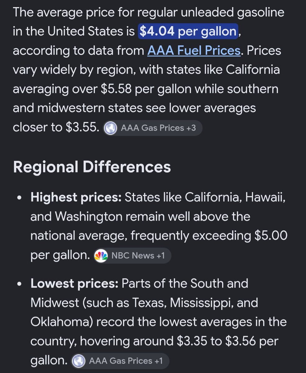 RyanShe02045405's tweet photo. @BaconCanadian2 @beckjar29 @MrJohnJnr When was the last time you bought gas? Hasn't been under $2/gallon in years. https://t.co/ruHjfjZZer