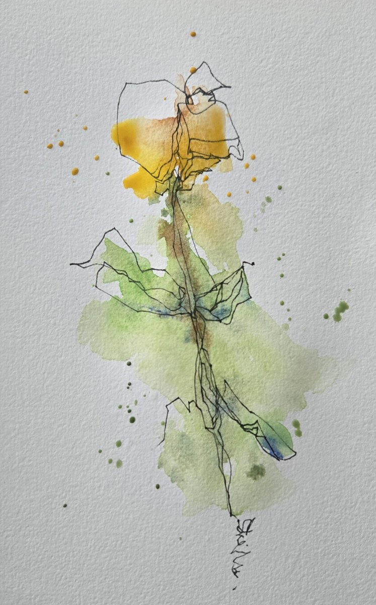 SheilaRomard's tweet photo. Celebrating Left-Handed Day with this ink and watercolour sketch.

#👍 #joyful #canadianartist https://t.co/5nM39VsmRi