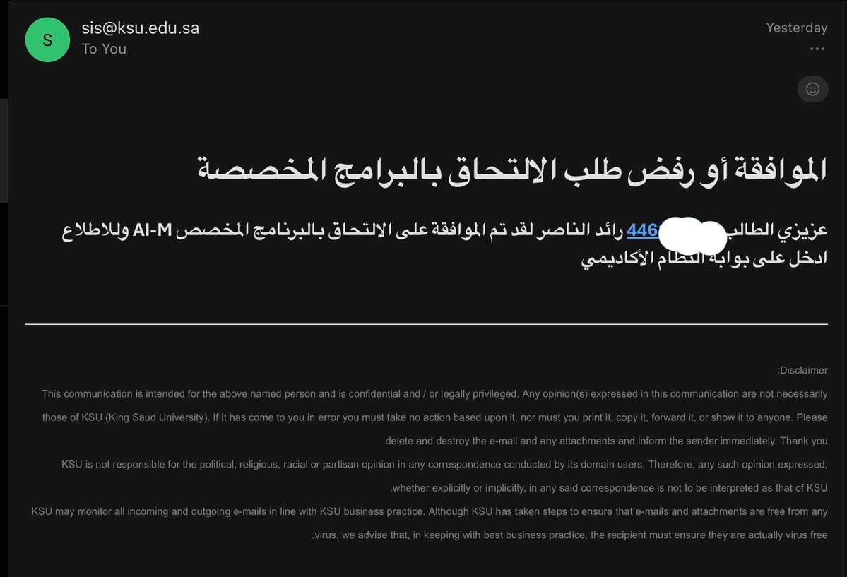 drRa_d's tweet photo. ﴿وَقُل رَّبِّ زِدْنِي عِلْمًا﴾ ،

تم قبولي في التخصص الفرعي في الذكاء الاصطناعي AI minor ؛ 
A new step towards combining Medicine and AI, and exploring how technology can contribute to shaping the future of healthcare.

اللهم لك الحمد على ما أنعمت، ولك الشكر على ما يسّرت. https://t.co/N63YktemGG