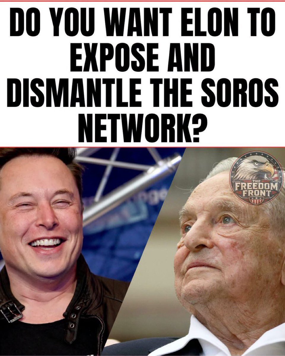 Teaseryy's tweet photo. ⚠️Big question for everyone today! Do you want Elon to expose and dismantle the Soros Network?

Yes or no https://t.co/GSLQFf8s2F