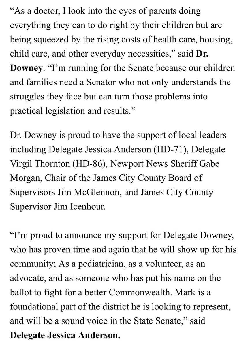 TylerEnglander's tweet photo. Inbox: Democratic Delegate Mark Downey is running for State Senate in SD24. 

That seat is currently held by Republican Senator Danny Diggs. https://t.co/Fh1sTBxcfl