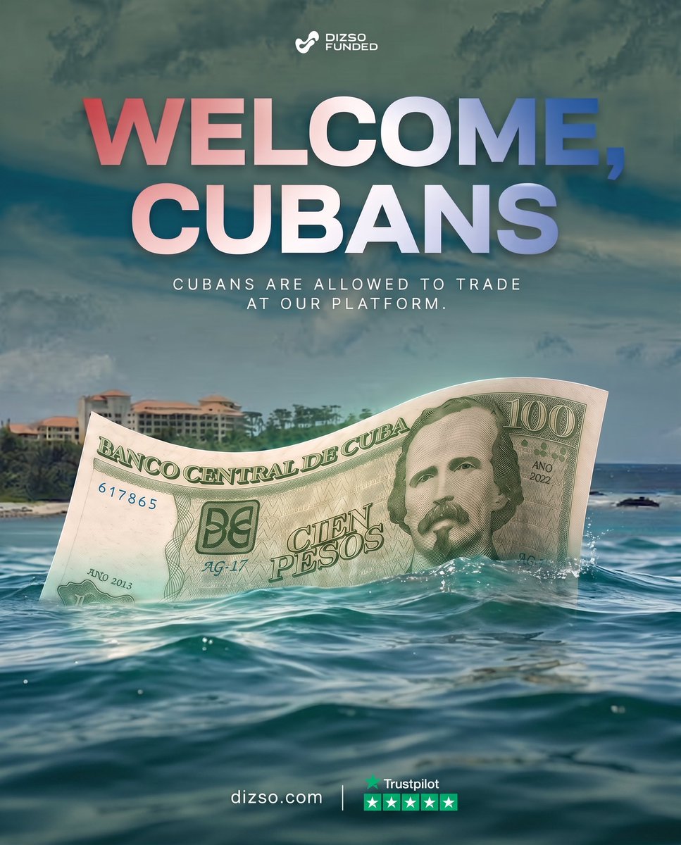 dizsofunded's tweet photo. WELCOME, CUBANS 🇨🇺

Cuban traders are now allowed to trade at Dizso Funded.

No more waiting. Your trading journey can start today.

🌐 https://t.co/ncHscpuFto

#DizsoFunded #Cuba #CubanTraders #Trading #FundedTrader #PropFirm #crypto https://t.co/NbCYBnT8X3