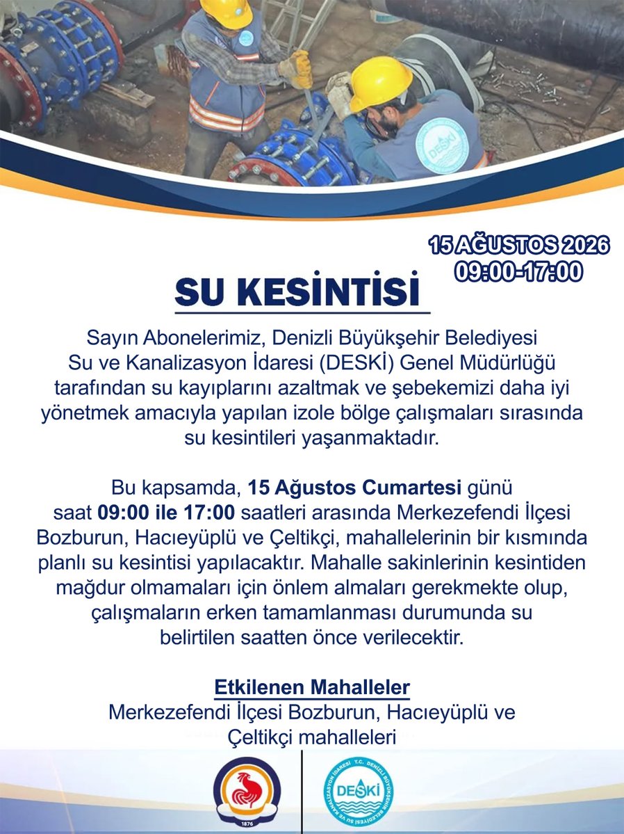 deskigm's tweet photo. ⚠️ SU KESİNTİSİ https://t.co/7VKkcibEff